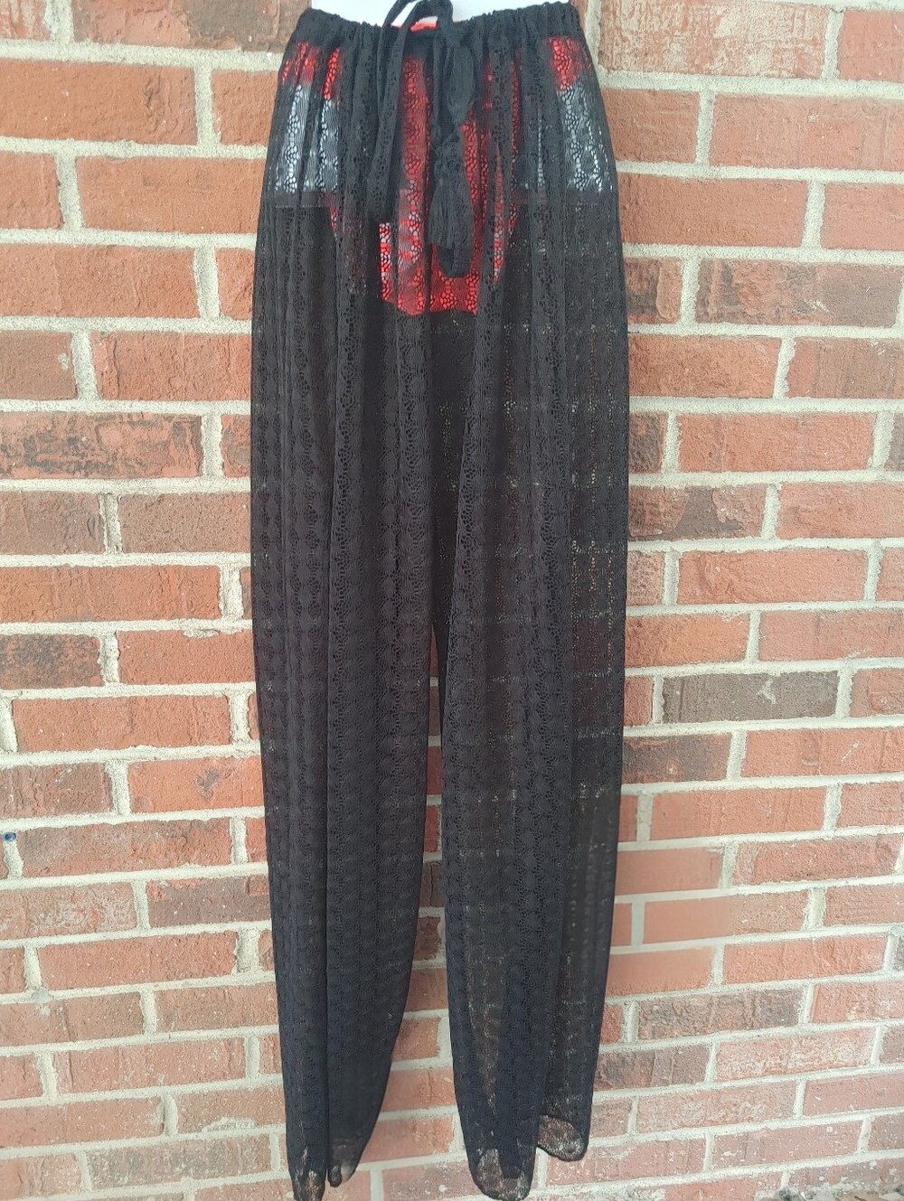 Becca by Rebecca Virtue Black Crochet Knit Swim Cover Up Pants (1199)